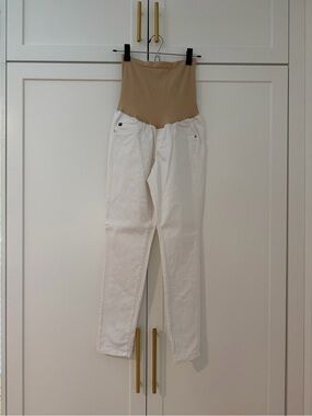 AG Adriano Goldschmied Secret Fit Belly Legging Ankle Maternity Jeans in White